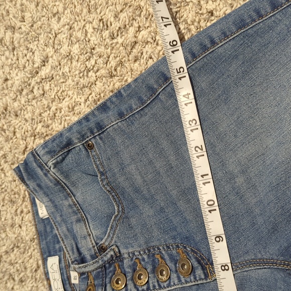 Sofia Jeans Side Panel Melisa Flare Button Front Size 0 Short Y2K Style - Picture 13 of 13